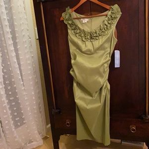 London Times Sleek Iridescent Green Cocktail Dress